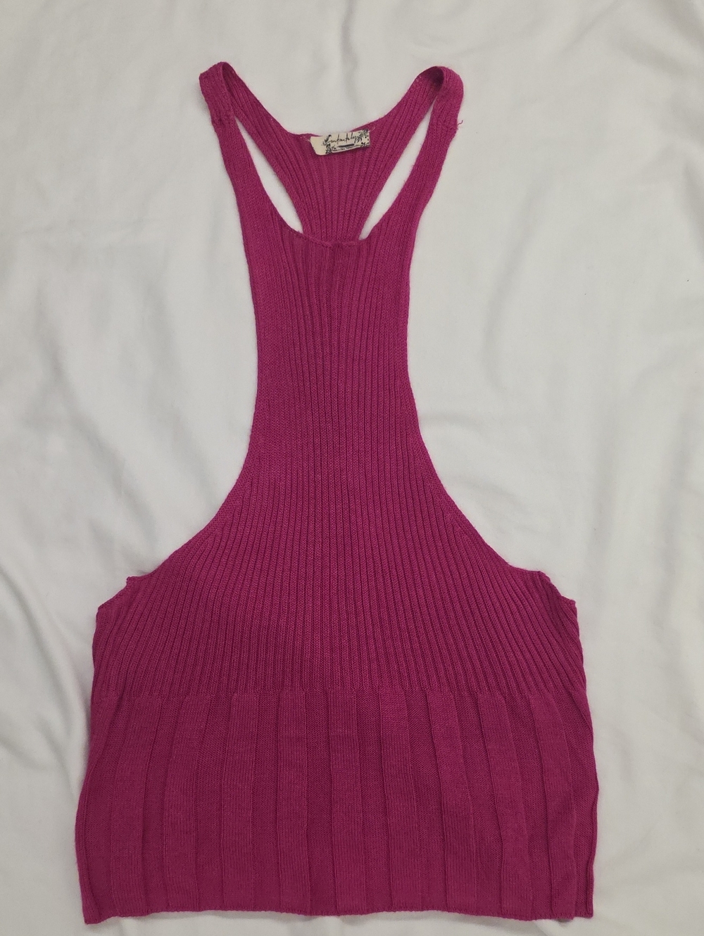 Free People Intimately Magenta Ribbed Knit Tank Top Size Medium